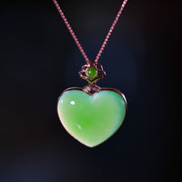 18k Siberian Jade Heart Necklace #2477