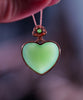 18k Siberian Jade Heart Necklace #2477