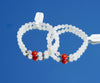 Carnelian and White Jade Beaded Bracelet #2465