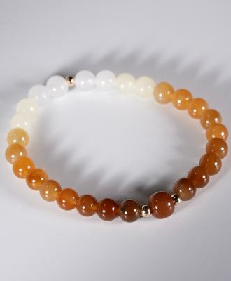 14k Multicolour Jade Beaded Bracelet #1901