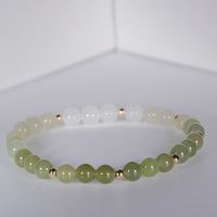 Green Gradient Jade Beaded Bracelet #1902