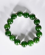 14k Siberian Jade Beaded Bracelet #1904