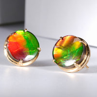 18K AMMOLITE EARRINGS #1907