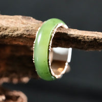 Sz5.5 14k Polar Jade Ring #2501-6