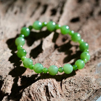 6" Polar Jade Grade Beaded Bracelet #2496