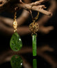 14k Siberian Jade Flower Earrings #2495