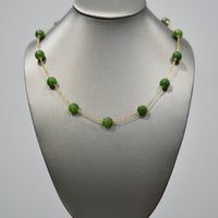 18k 10mm Siberian Jade Starry Necklace #2529