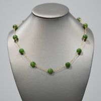 18k 10mm Siberian Jade Starry Necklace #2529