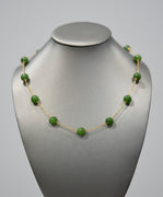 18k 10mm Siberian Jade Starry Necklace #2529