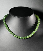 8mm Polar Jade Beaded Necklace #2532