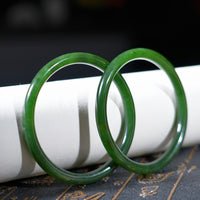 SIBERIAN DING DANG JADE BANGLE - ONE PAIR 58MM #1950