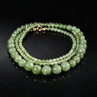 4-10mm Canadian Jade Beaded Necklace #2533