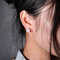 14K FRESHWATER PEARL EAR STUDS #1036