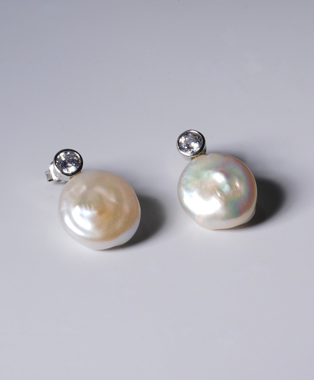 BUTTON PEARL 925 S.S EARRINGS #1608