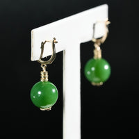 14k Siberian Jade Ball Earrings #2548