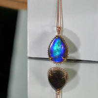 18k Waterdrop Ammolite Pendant #1971