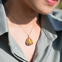 18k Heart Shaped Ammolite Pendant #1973