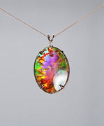 18k Oval Ammolite Pendant #2098