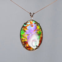 18k Oval Ammolite Pendant #2098