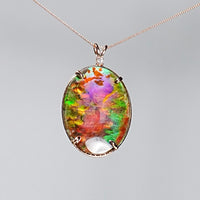 18k Oval Ammolite Pendant #2098