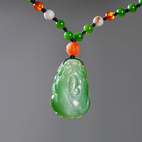 Chatoyant Siberian Jade Pixiu Necklace #1663