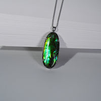 Long Oval Ammolite Pendant #1977