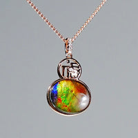 18k Ammolite Gourd Pendant #2053