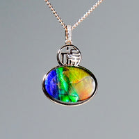 18k Ammolite Gourd Pendant #2076