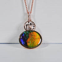 18k Ammolite Gourd Pendant #2074