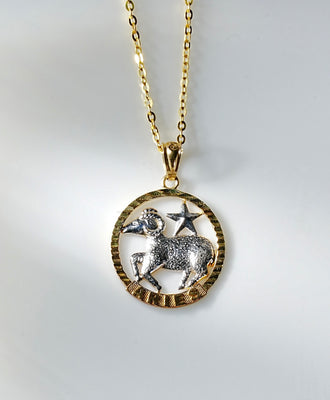 10k Gold Aries Pendant #2201