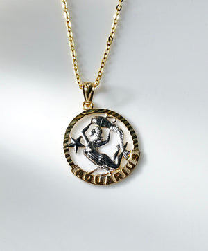 10k Gold Aquarius Pendant #2200