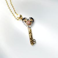 10k Gold Heart Key Pendant #2205