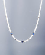 14k Freshwater Pearl and Sapphire Necklace #2231