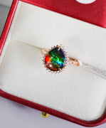 18k Ammolite Diamond Ring #2095