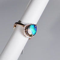 18k Ammolite Diamond Ring #2095