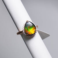 18k Ammolite Diamond Ring #2095