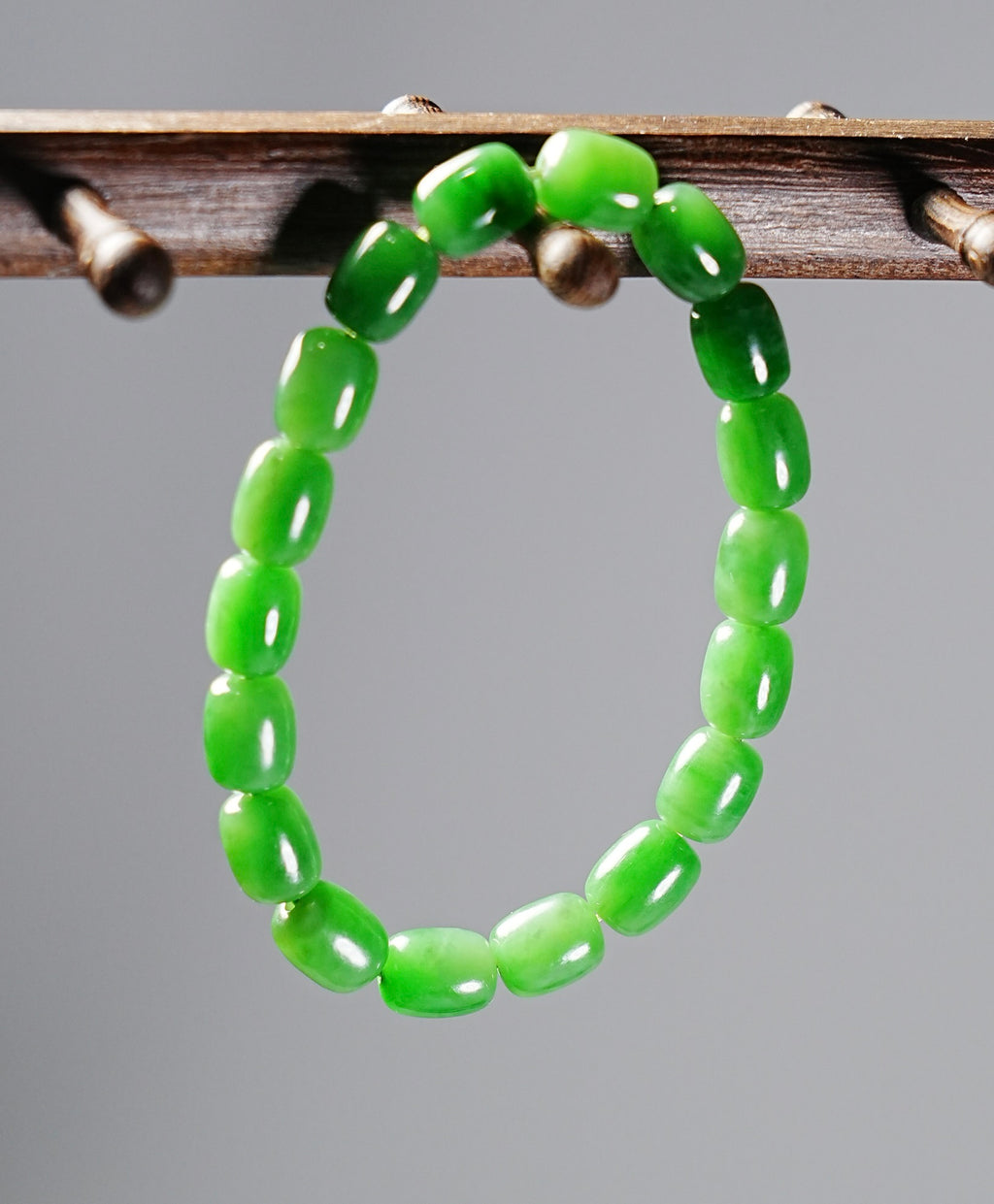 NO.7 Old Mine Siberian Jade Beaded Bracelet #2115