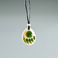 Jade Bear Paw on Bone Necklace #1153