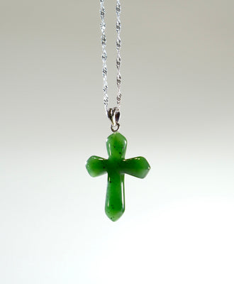 Canadian Jade Cross Necklace #1096