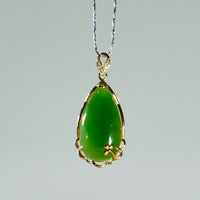 18k Siberian Jade Waterdrop Pendant#1671