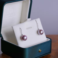 14K PURPLE EDISON PEARL EARRINGS #2262