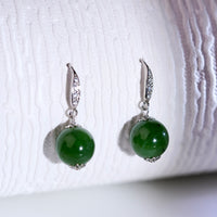 CANADIAN JADE BEAD EARRINGS #2301