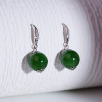 CANADIAN JADE BEAD EARRINGS #2301