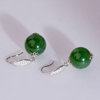 CANADIAN JADE BEAD EARRINGS #2301