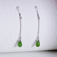 CANADIAN JADE WATER DROP EARRINGS #2304