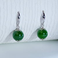 CANADIAN JADE BEAD EARRINGS #2302