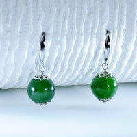 CANADIAN JADE BEAD EARRINGS #2302