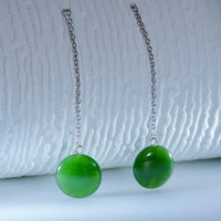 CANADIAN JADE LONG EARRINGS #2305