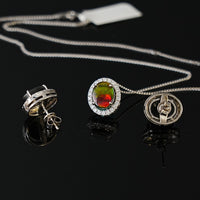 Ammolite Earring and Pendant Set #299