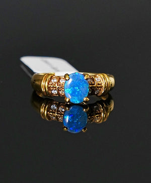 Black Opal Diamond Ring #2186